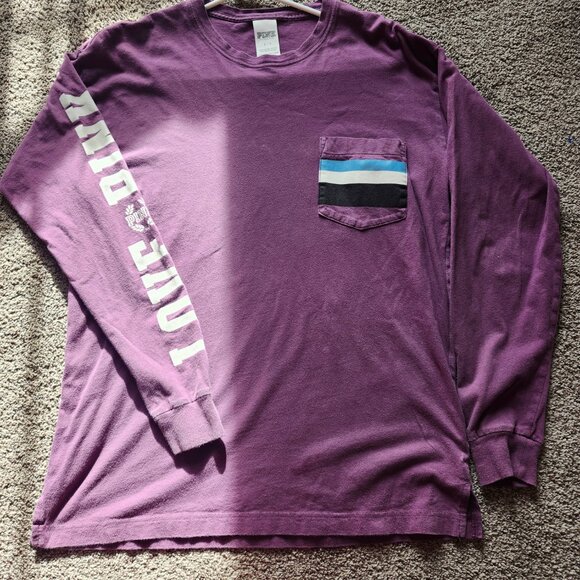 Victoria secret PINK purple long sleeve shirt Size S - Picture 5 of 8